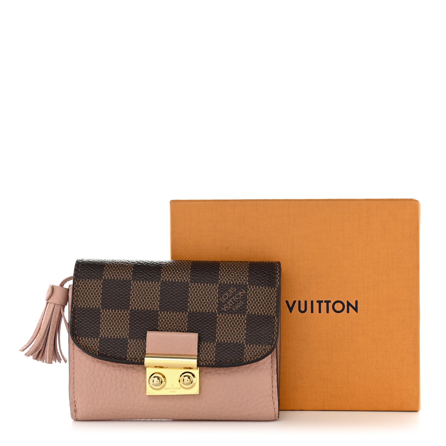 Damier Ebene Croisette Compact Wallet Magnolia