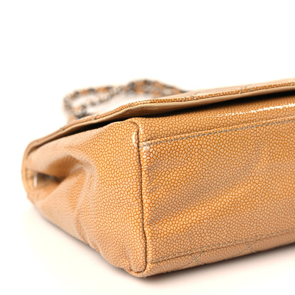 Chanel Glazed Caviar Diamond Shine Large Flap Beige 8 of 9