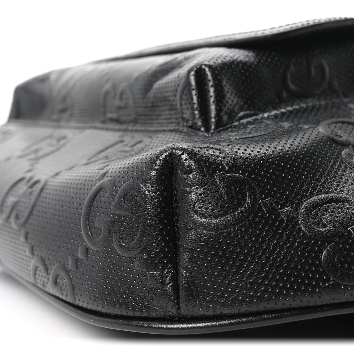 Calfskin GG Tennis Embossed Pocket Belt Bag Black