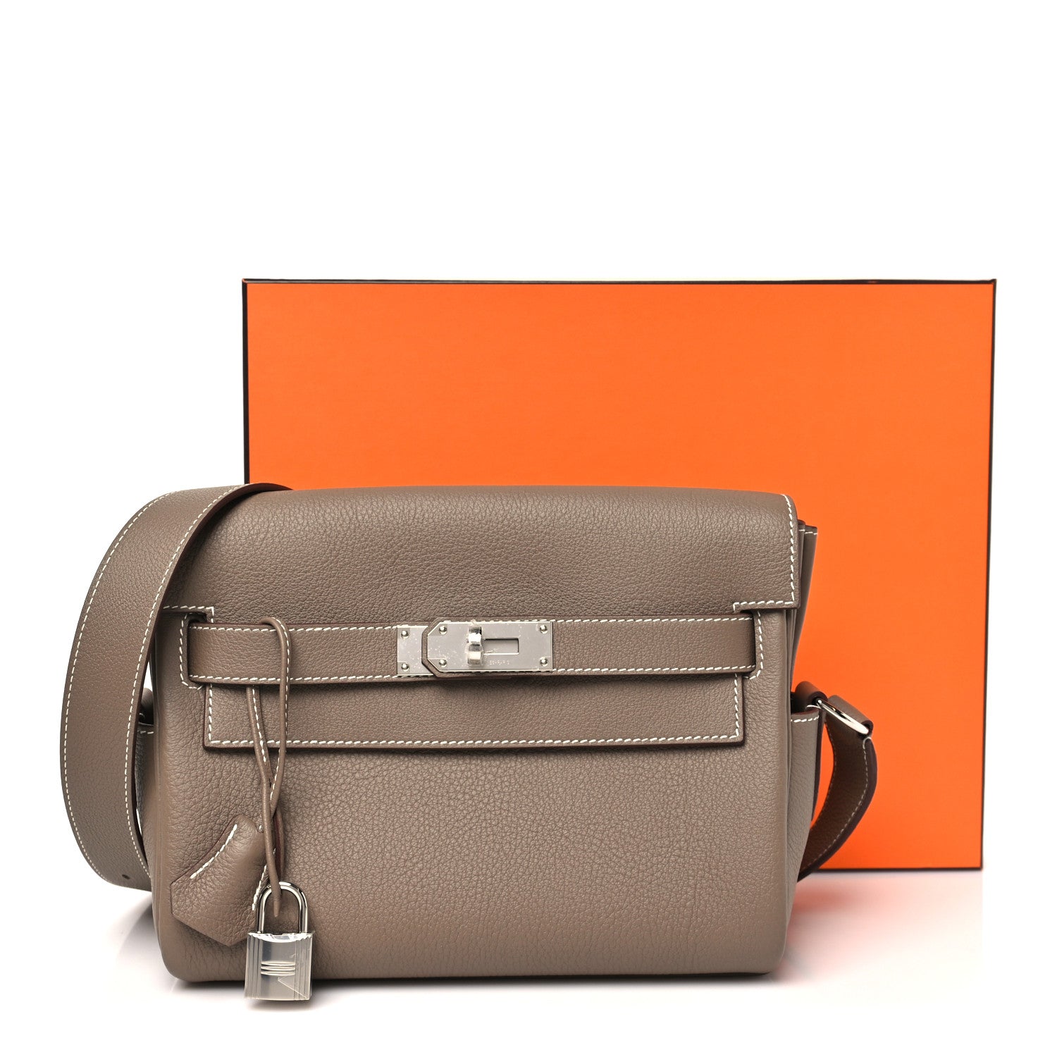 Hermes Togo Kelly Messenger PM Etoupe 11 of 11