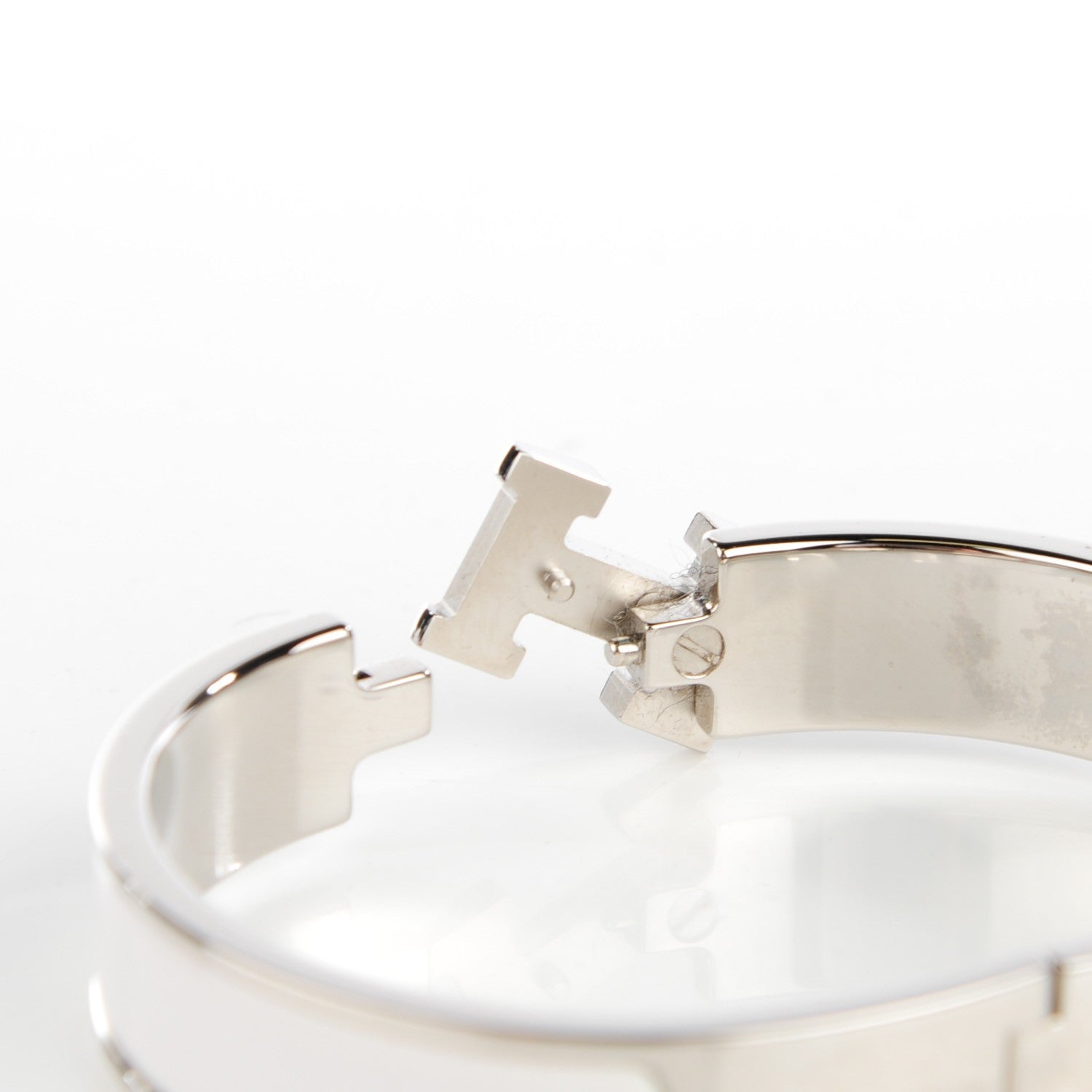 Hermes Enamel Narrow Clic Clac H Bracelet PM White 4 of 5