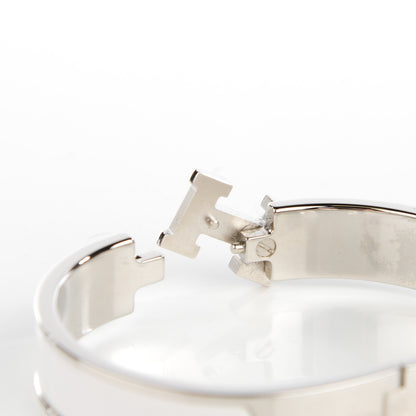 Hermes Enamel Narrow Clic Clac H Bracelet PM White 4 of 5