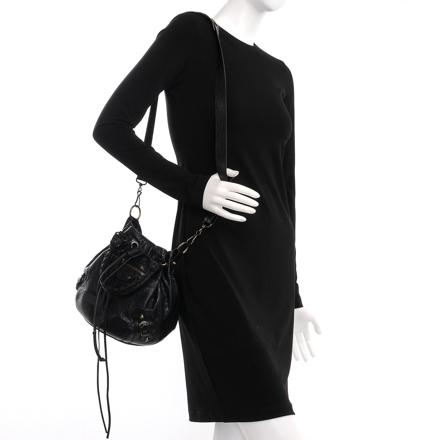 Agneau Classic Hardware Mini Pompon Black