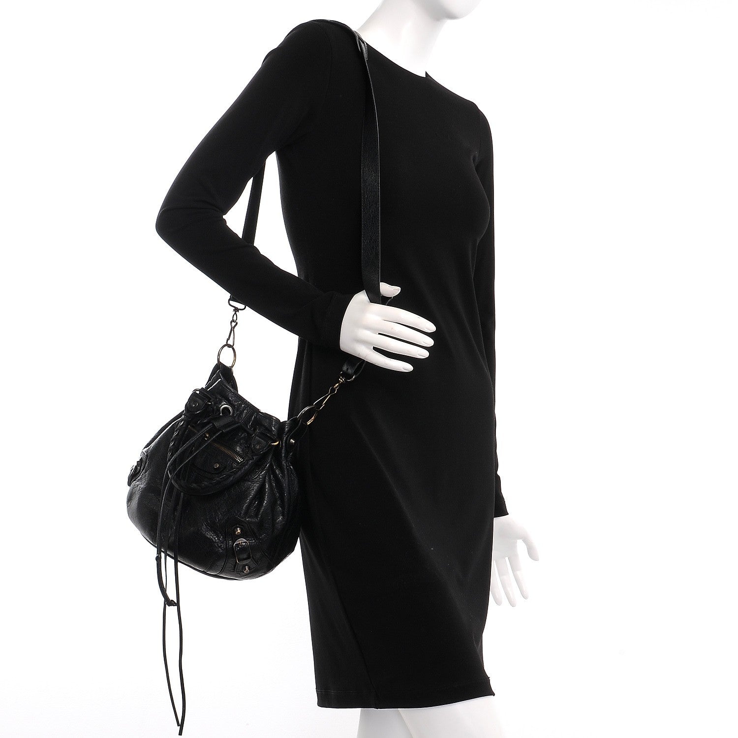 Balenciaga Agneau Classic Hardware Mini Pompon Black 2 of 7