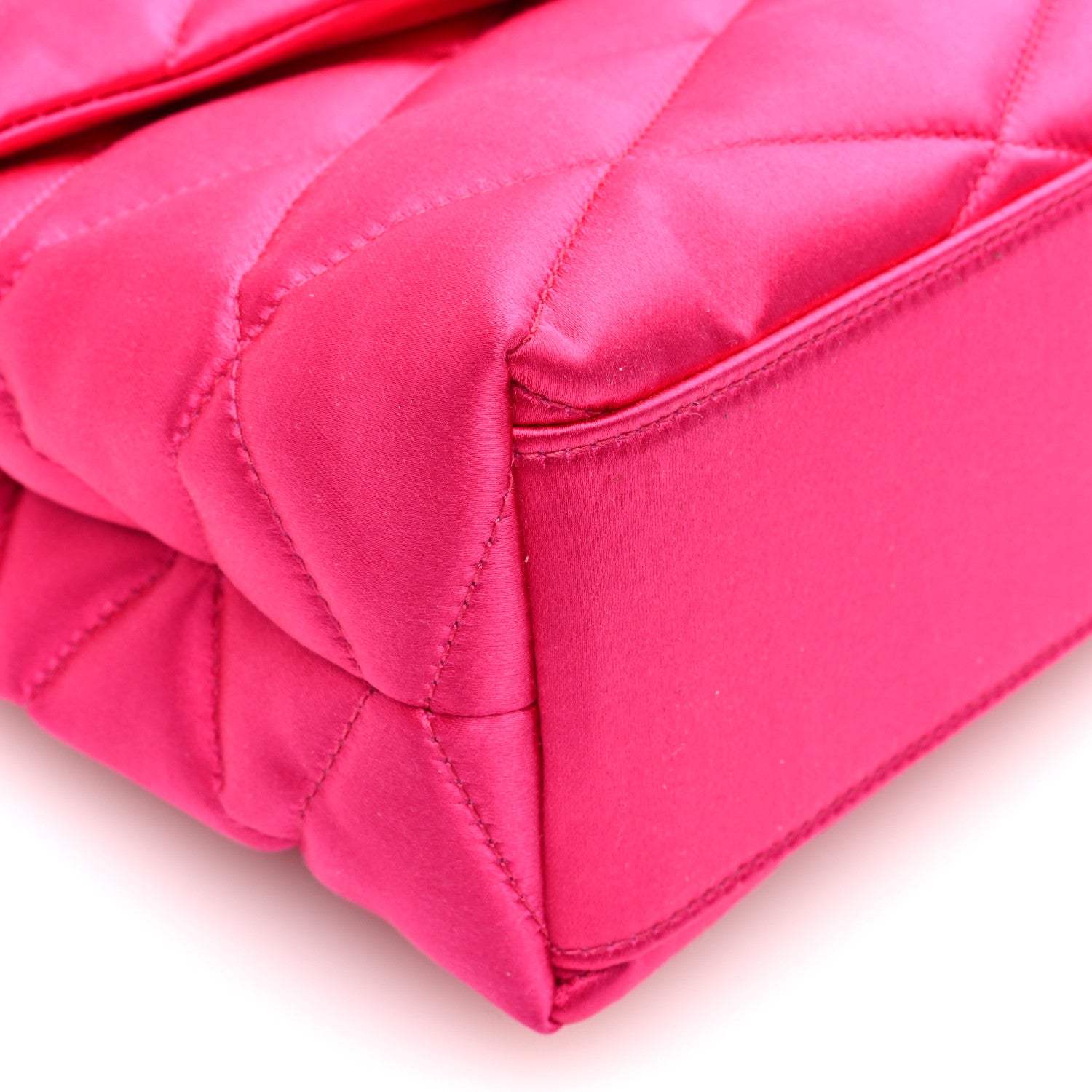 Saint Laurent Satin Quilted Sade Puffer Envelope Clutch Bubblegum 7 of 8