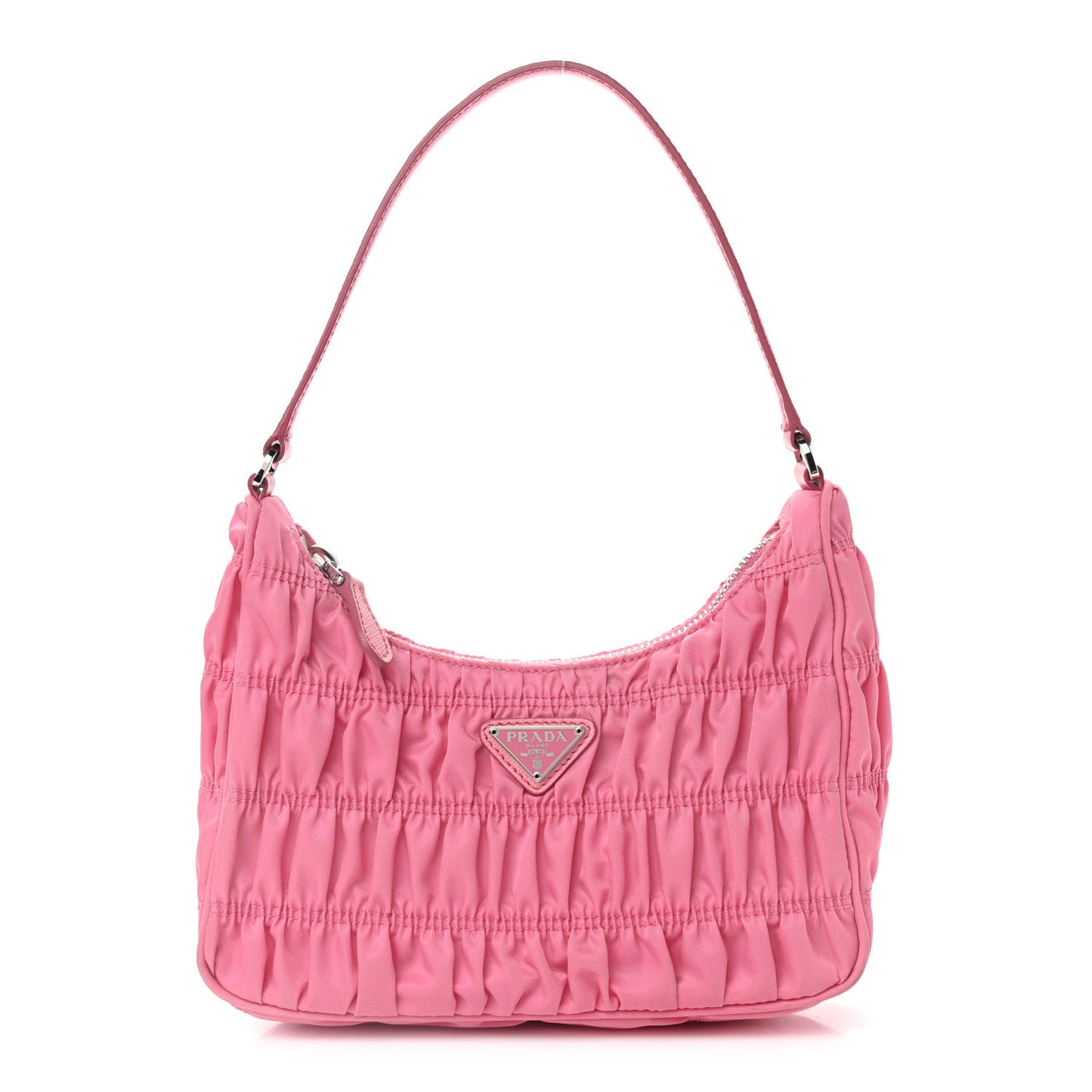 Tessuto Nylon Gaufre Shoulder Bag Begonia