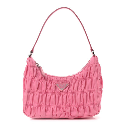 Prada Tessuto Nylon Gaufre Shoulder Bag Begonia 1 of 10