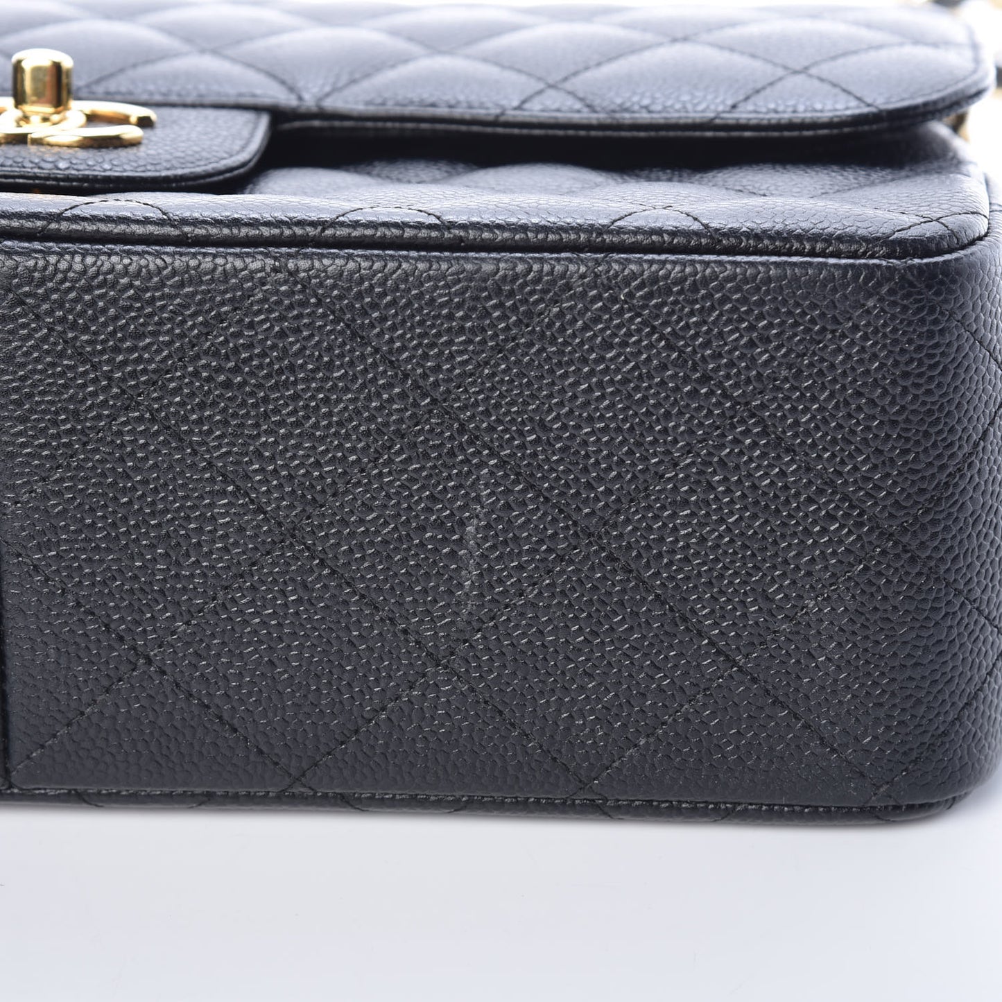 Caviar Quilted Jumbo Double Flap Black