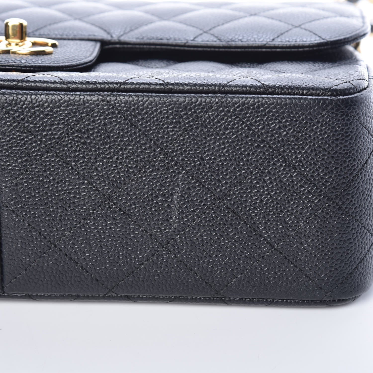 Chanel Caviar Quilted Jumbo Double Flap Black 7 of 10