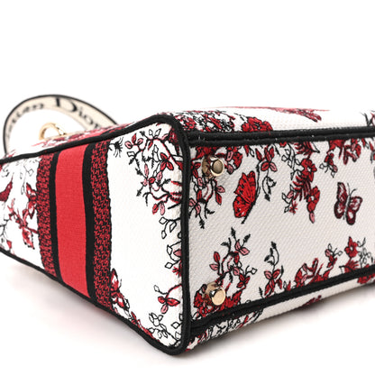 Christian Dior Canvas Le Coeur En Fleurs Embroidered Medium Lady D-Lite White Multicolor 9 of 10