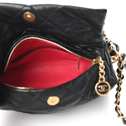 Chanel Crumpled Lambskin Quilted Small CC Links Shoulder Bag Black 5 of 10