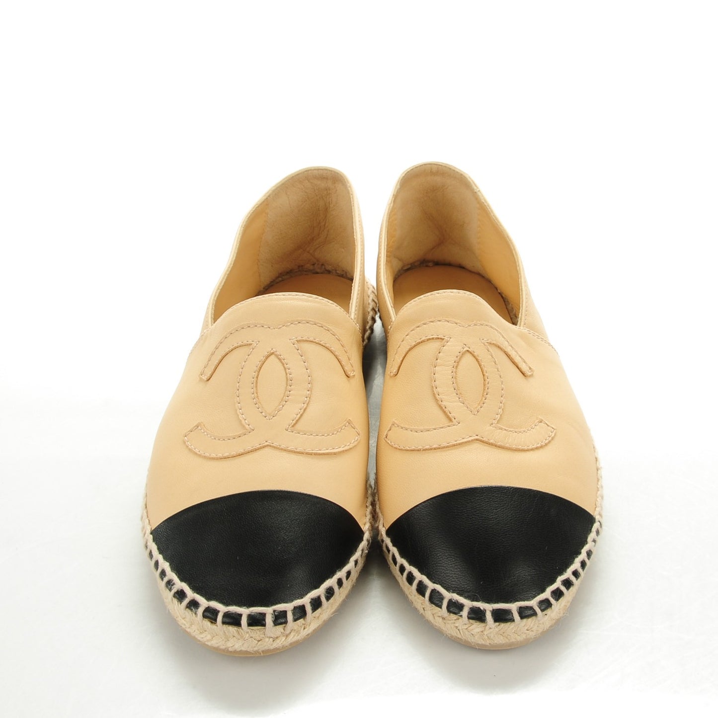 Lambskin CC Espadrilles 39 Beige Black