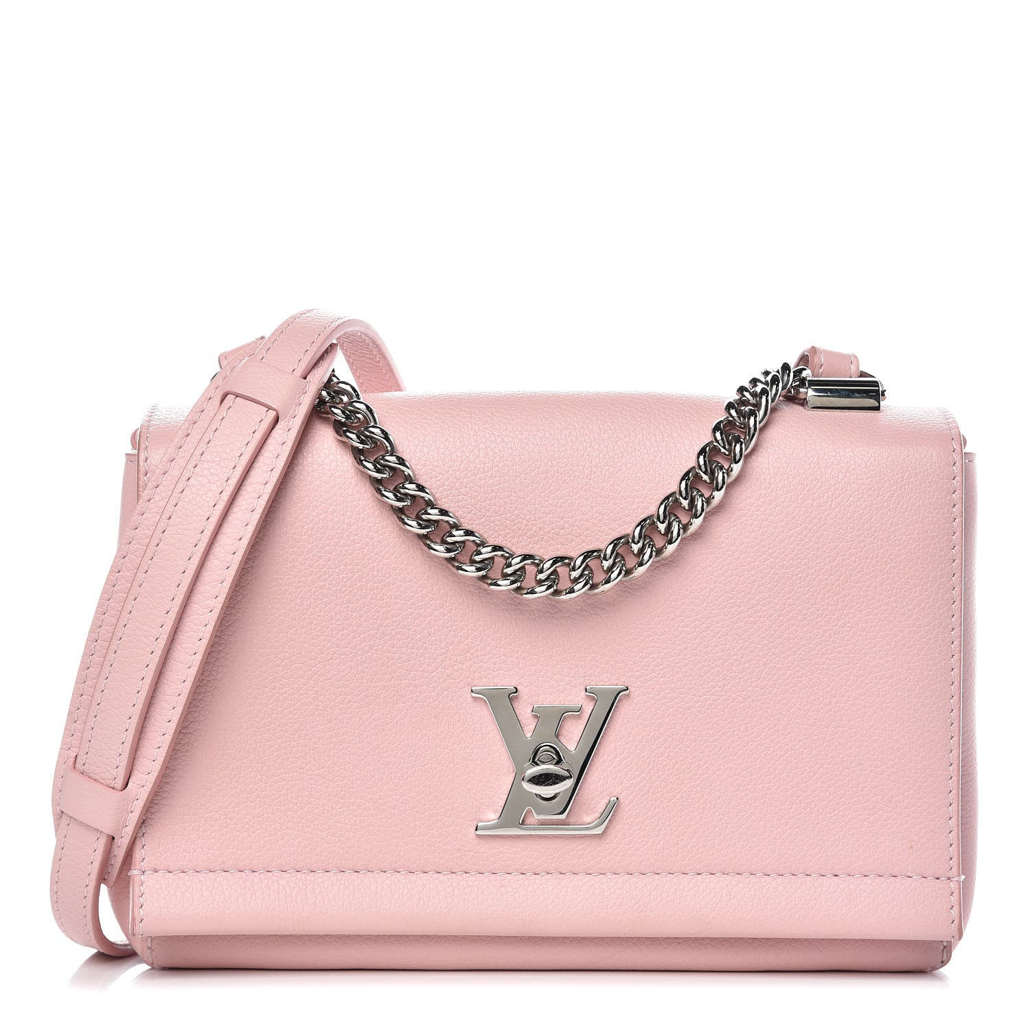 Louis Vuitton Calfskin Lockme II Chain Bag BB Rose Ballerine 1 of 11
