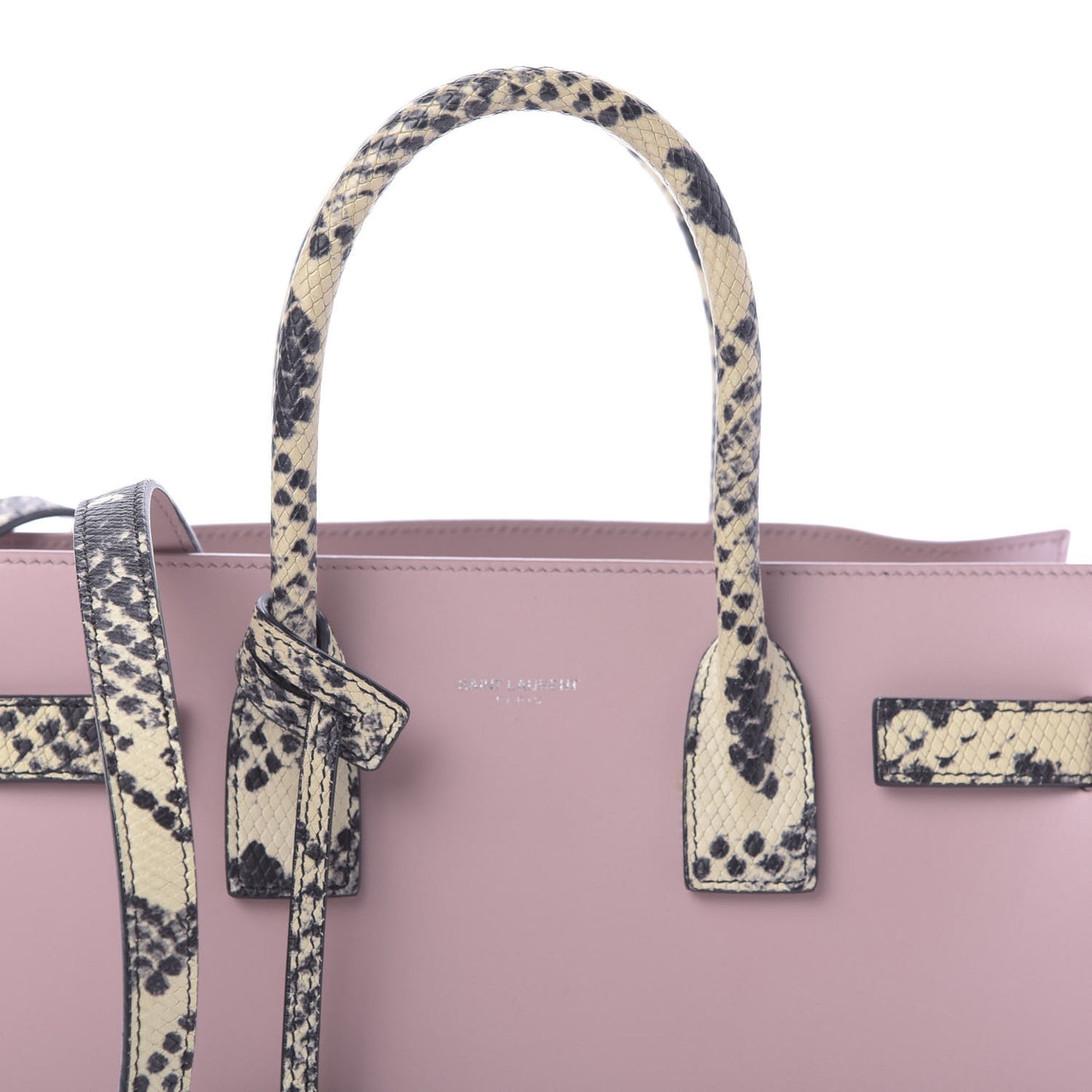 Calfskin Embossed Python Baby Sac De Jour Powder Pink
