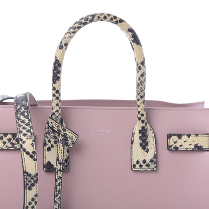 Saint Laurent Calfskin Embossed Python Baby Sac De Jour Powder Pink 12 of 13