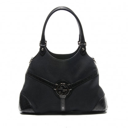 Gucci Canvas Reins Hobo Black 1 of 8