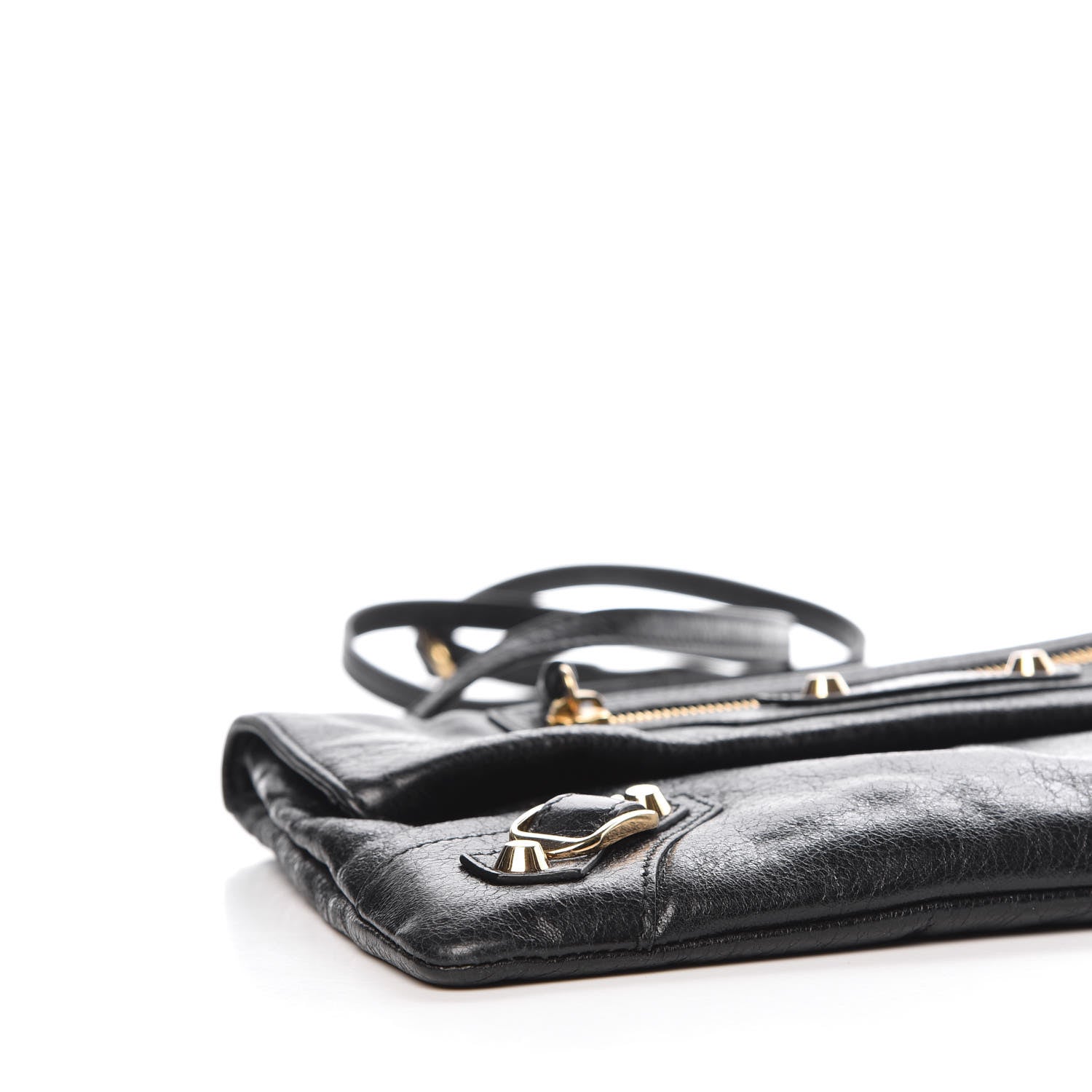 Balenciaga Agneau Classic Gold Hardware Envelope Clutch Black 11 of 12