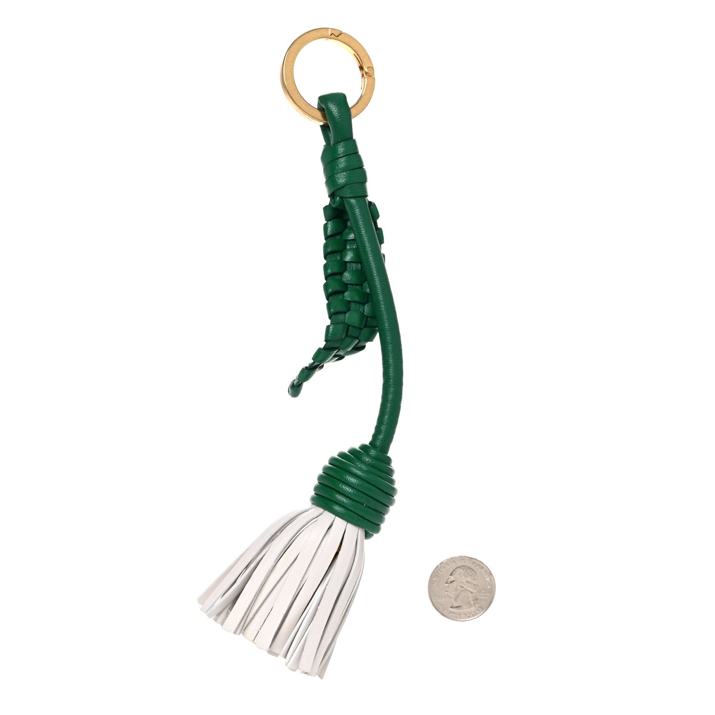Nappa Intrecciato Flower Key Ring Chalk Egg Yolk