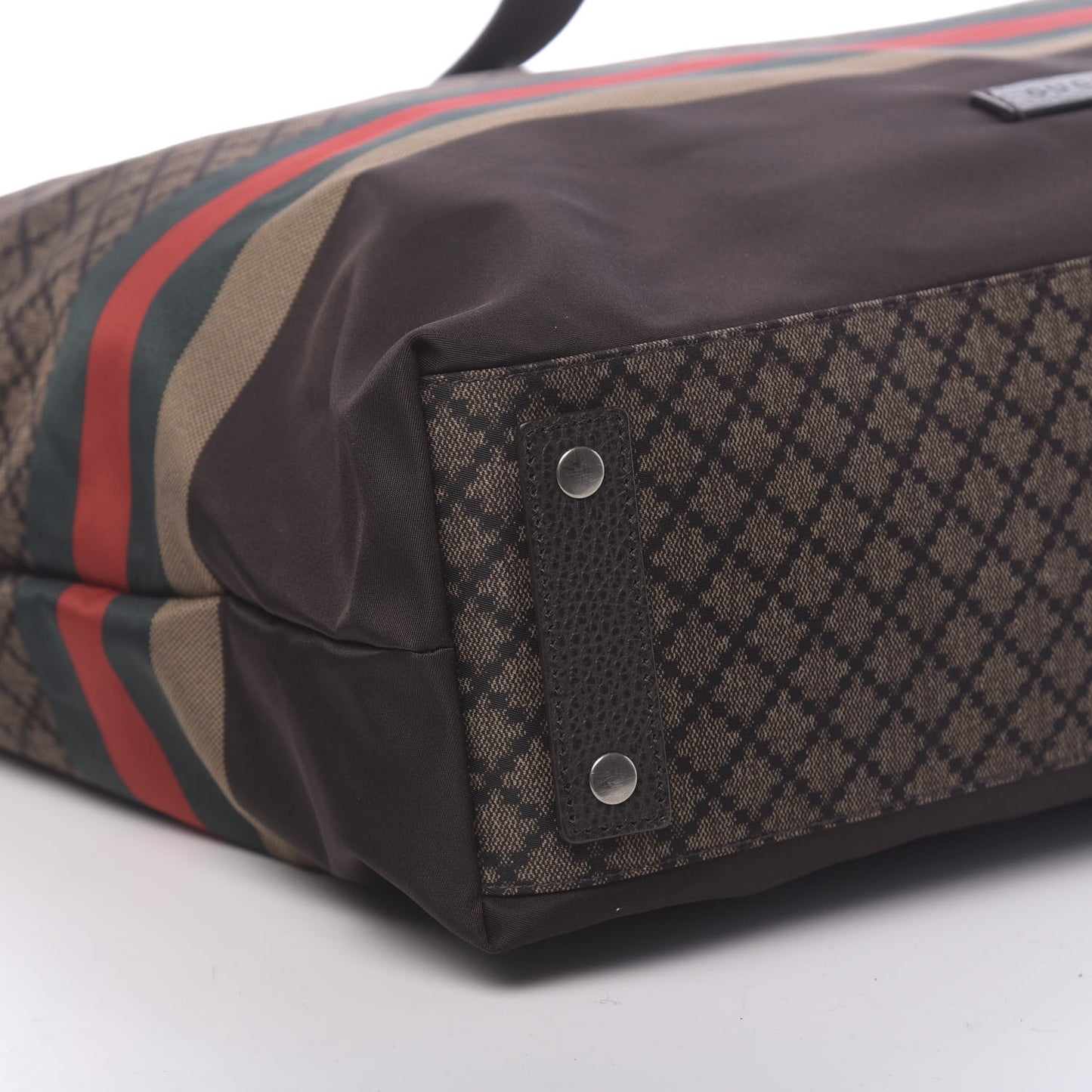 Nylon Diamante Web Buckle Tote Brown