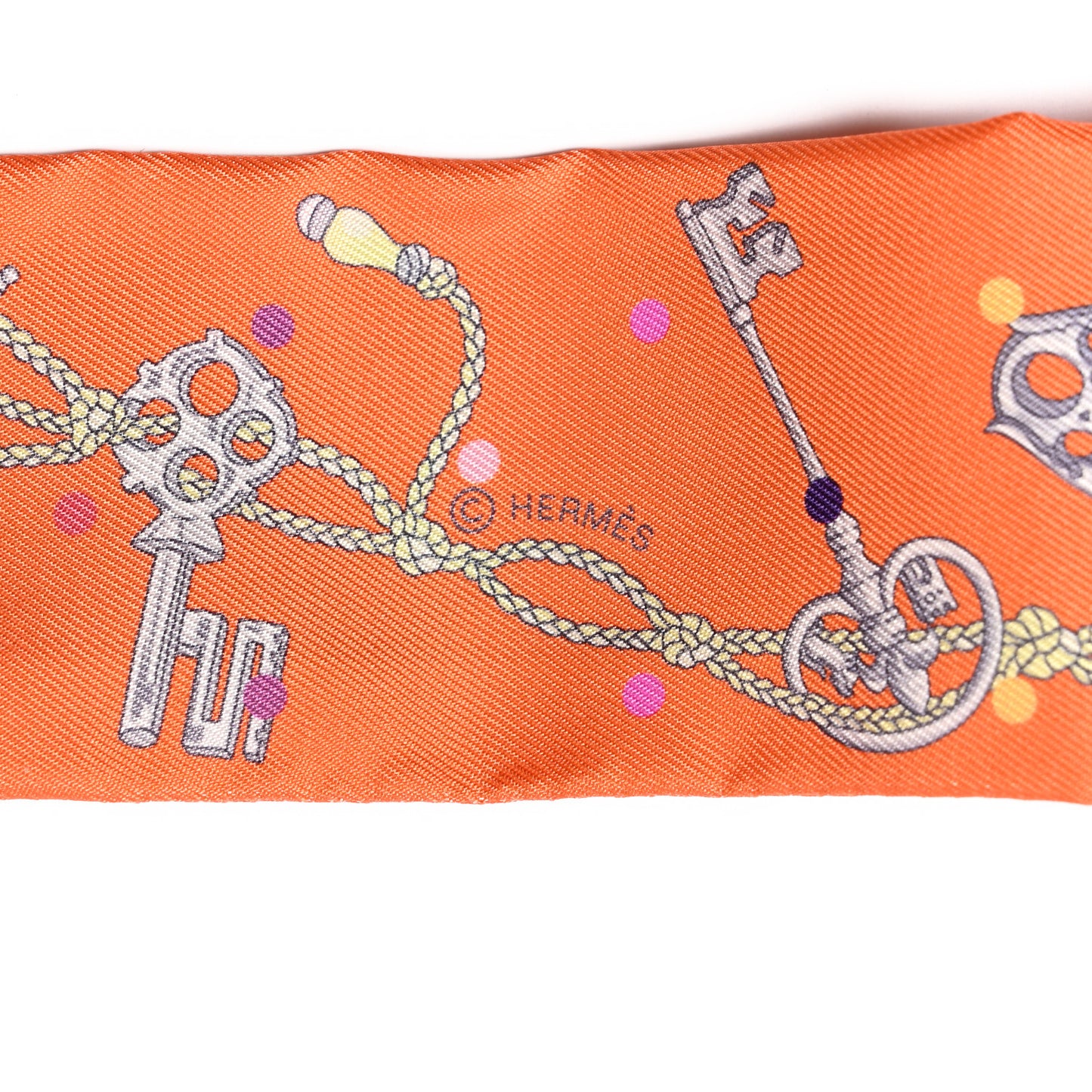 Silk Les Cles A Pois Twilly Abricot Gris Acier