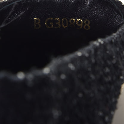 Chanel Tweed Patent Goatskin Sequin CC Espadrilles 37 Black 8 of 11