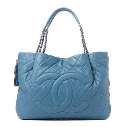 Chanel Caviar Quilted Expandable Zip Shoulder Bag Blue 1 of 10