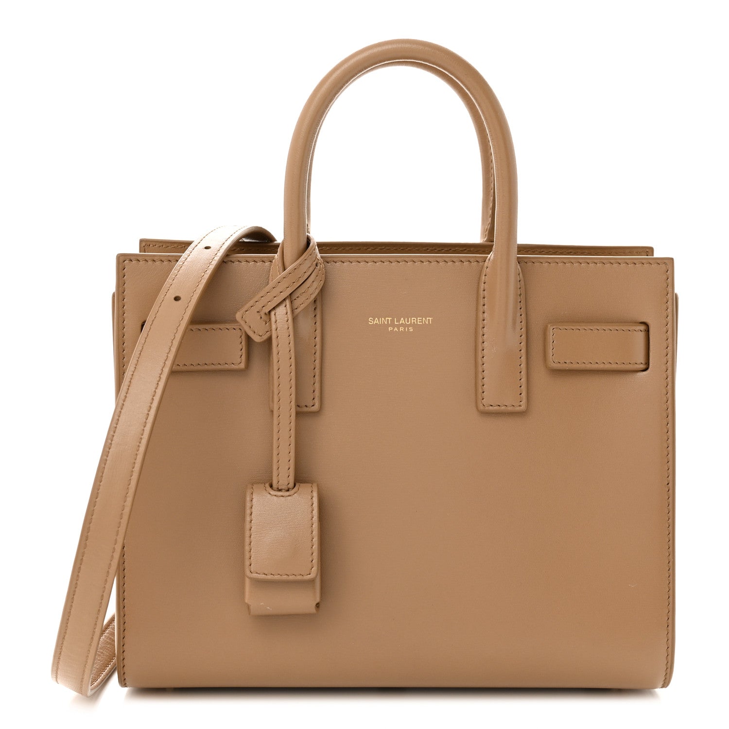 Saint Laurent Calfskin Nano Sac De Jour Dark Beige 1 of 12
