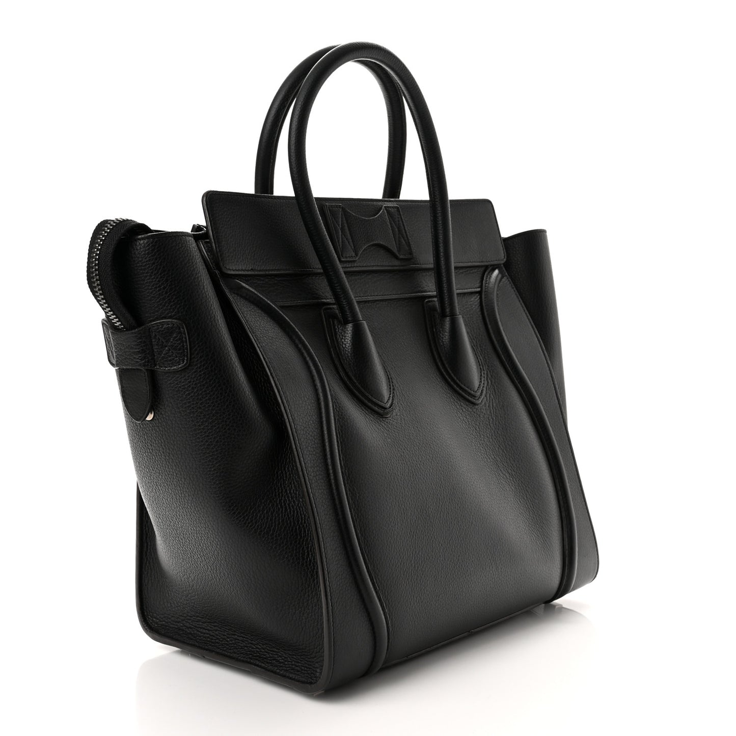 Drummed Calfskin Mini Luggage Black