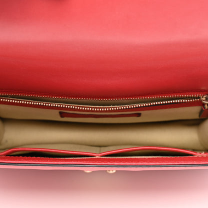 Valentino Garavani Vitello Medium Glam Lock Rockstud Flap Red 5 of 9
