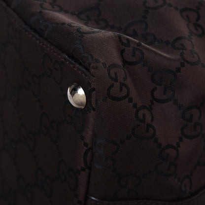 Gucci Nylon Monogram Extra Large Hobo Dark Brown 10 of 15