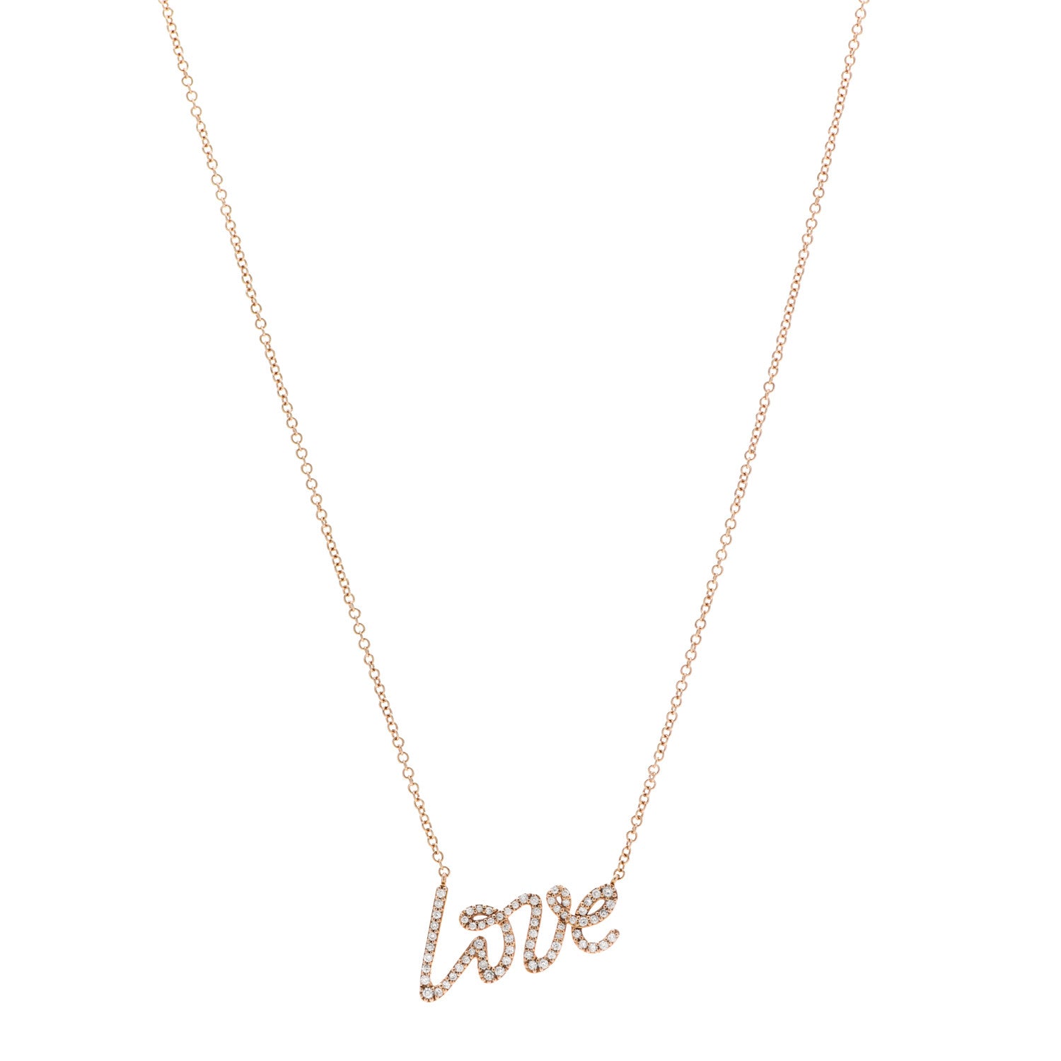 Tiffany 18K Rose Gold Diamond Small Paloma's Graffiti Love Pendant Necklace 1 of 6