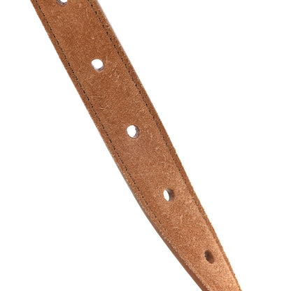 Saint Laurent Suede Monogram Square Buckle Belt 95 38 Tan Bronze 3 of 7