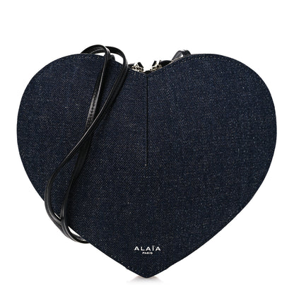 Alaia Denim Calfskin Le Coeur Bag Blue 1 of 9