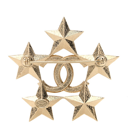 Chanel Baguette Crystal CC Star Brooch Gold 3 of 4