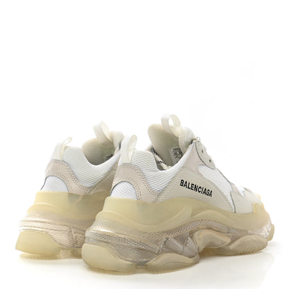 Balenciaga Fabric Mesh Clear Sole Womens Triple S Sneakers 37 White 4 of 8