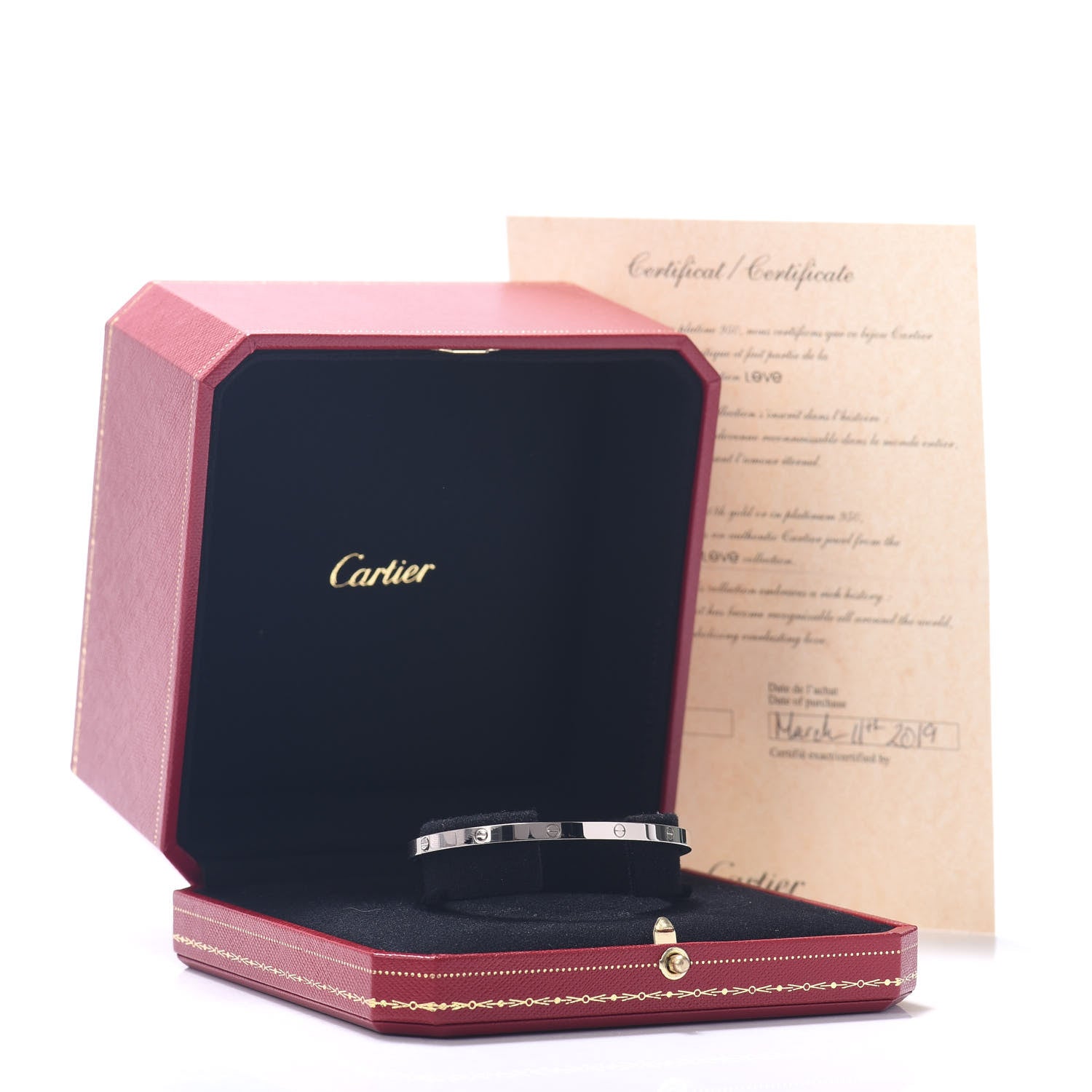 Cartier 18K White Gold Small LOVE Bracelet 17 5 of 5