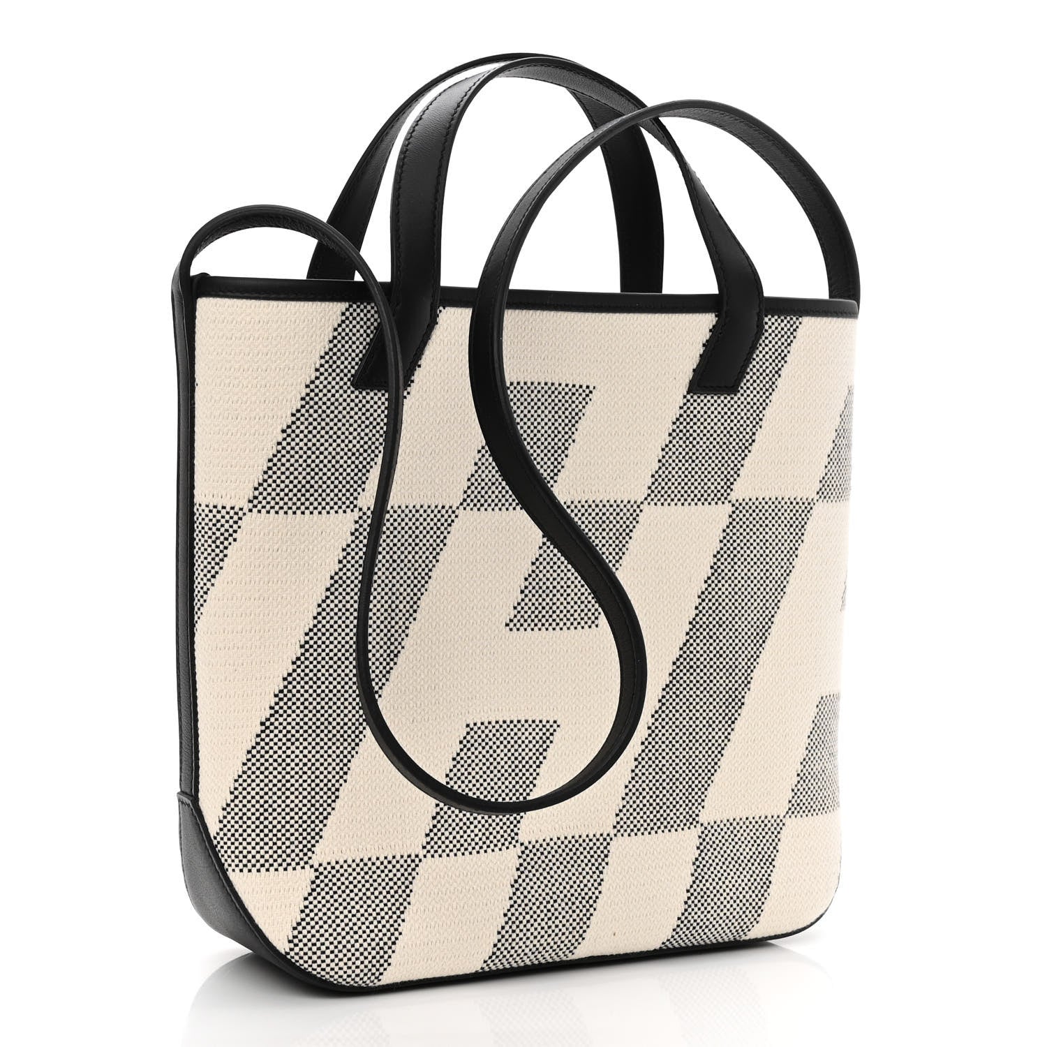 Hermes Swift H Canvas Cabas H En Biais 27 Black Ecru 3 of 11