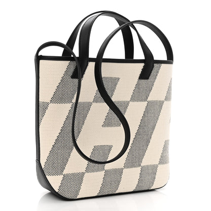 Hermes Swift H Canvas Cabas H En Biais 27 Black Ecru 3 of 11