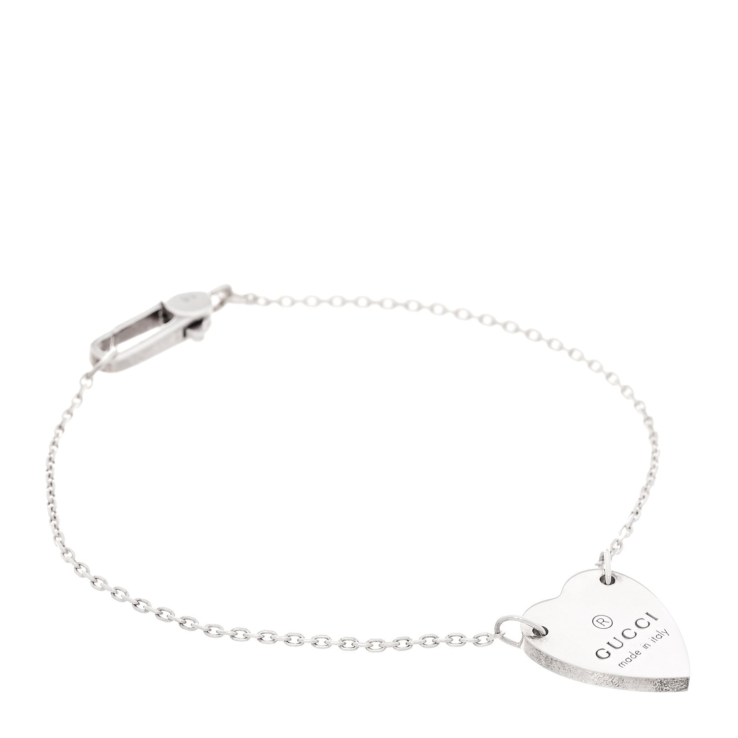 Gucci Sterling Silver Trademark Heart Bracelet 1 of 5