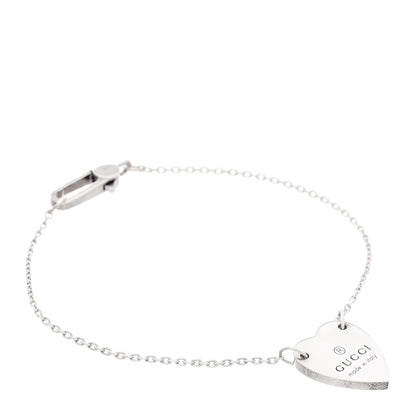 Gucci Sterling Silver Trademark Heart Bracelet 1 of 5