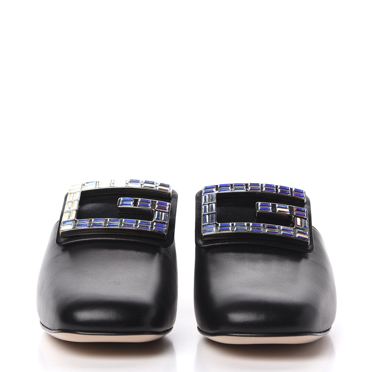 Malaga Kid Crystal Square G Madelyn Mules 36.5 Black