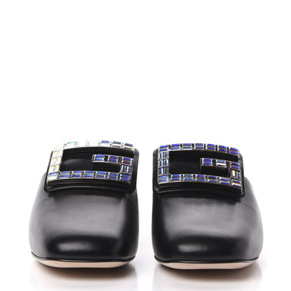 Gucci Malaga Kid Crystal Square G Madelyn Mules 36.5 Black 2 of 13