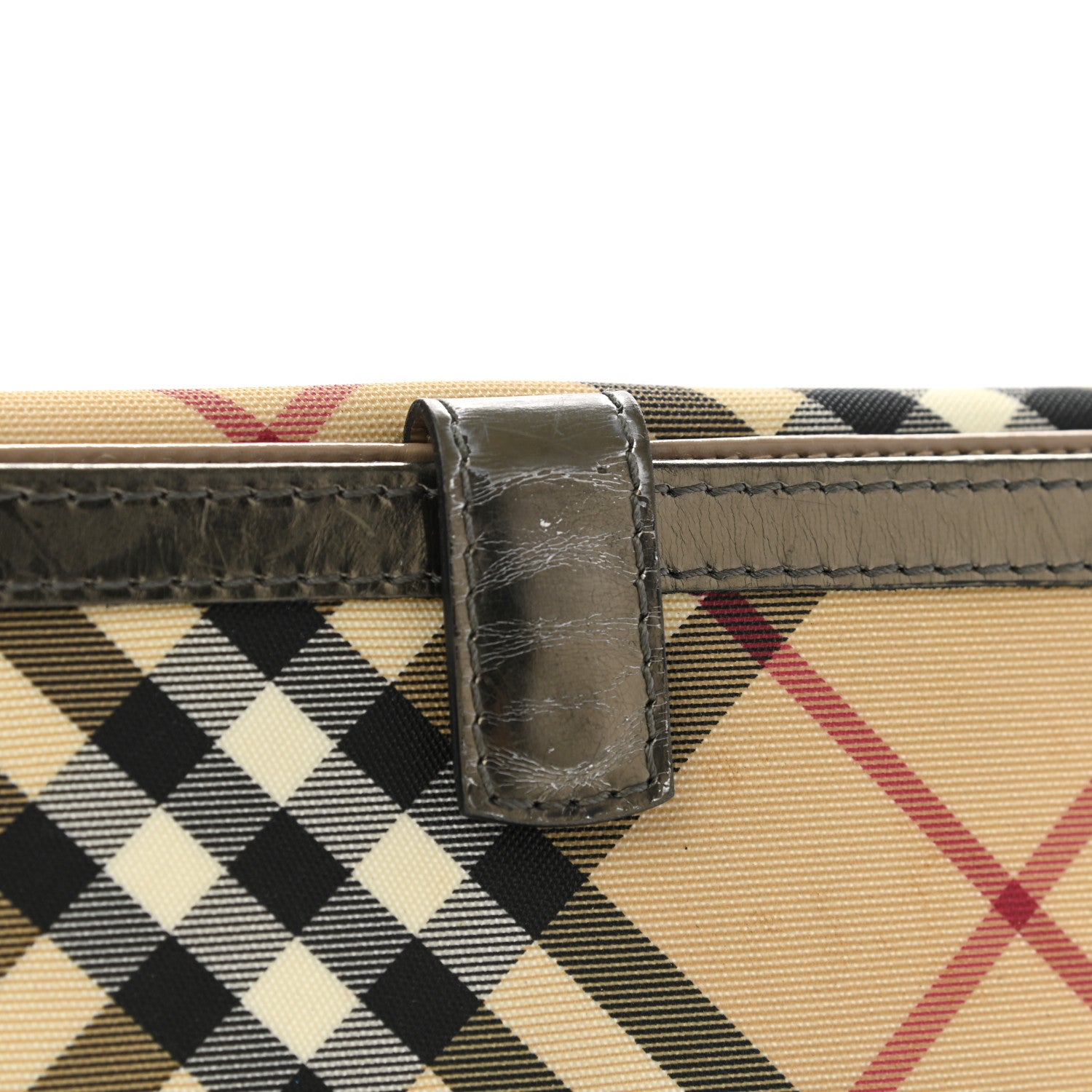 Burberry Patent Nova Check Tri-Fold Wallet Pewter 13 of 15