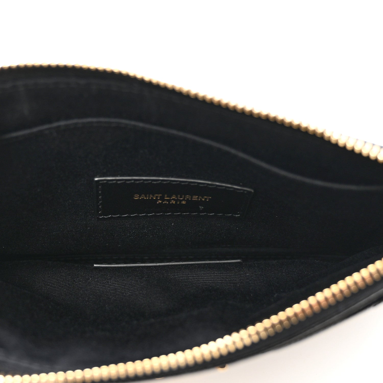 Saint Laurent Grain De Poudre Chevron Monogram Bill Pouch Black 6 of 8