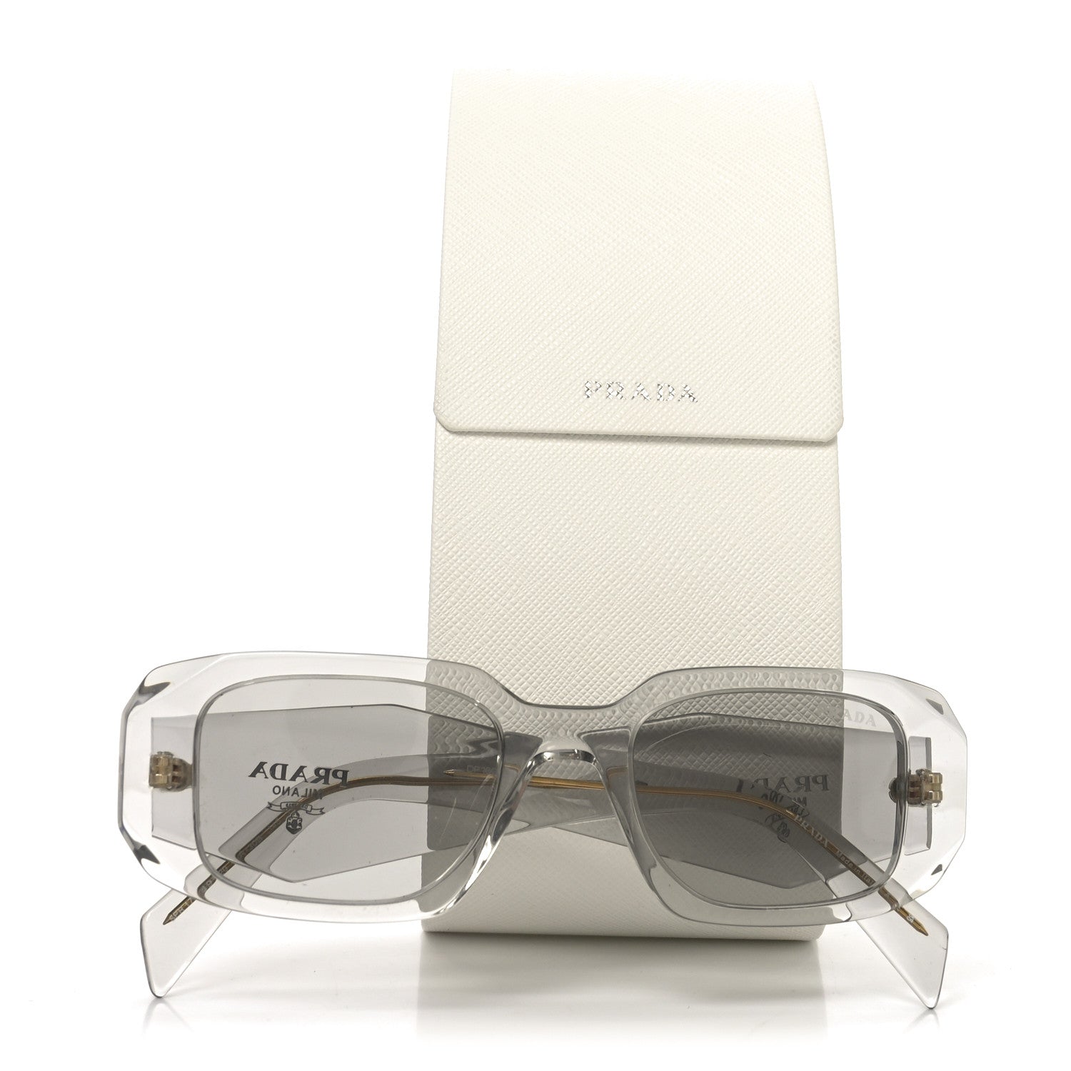 Prada Acetate Symbole Sunglasses SPR 17W Transparent Gold 7 of 7