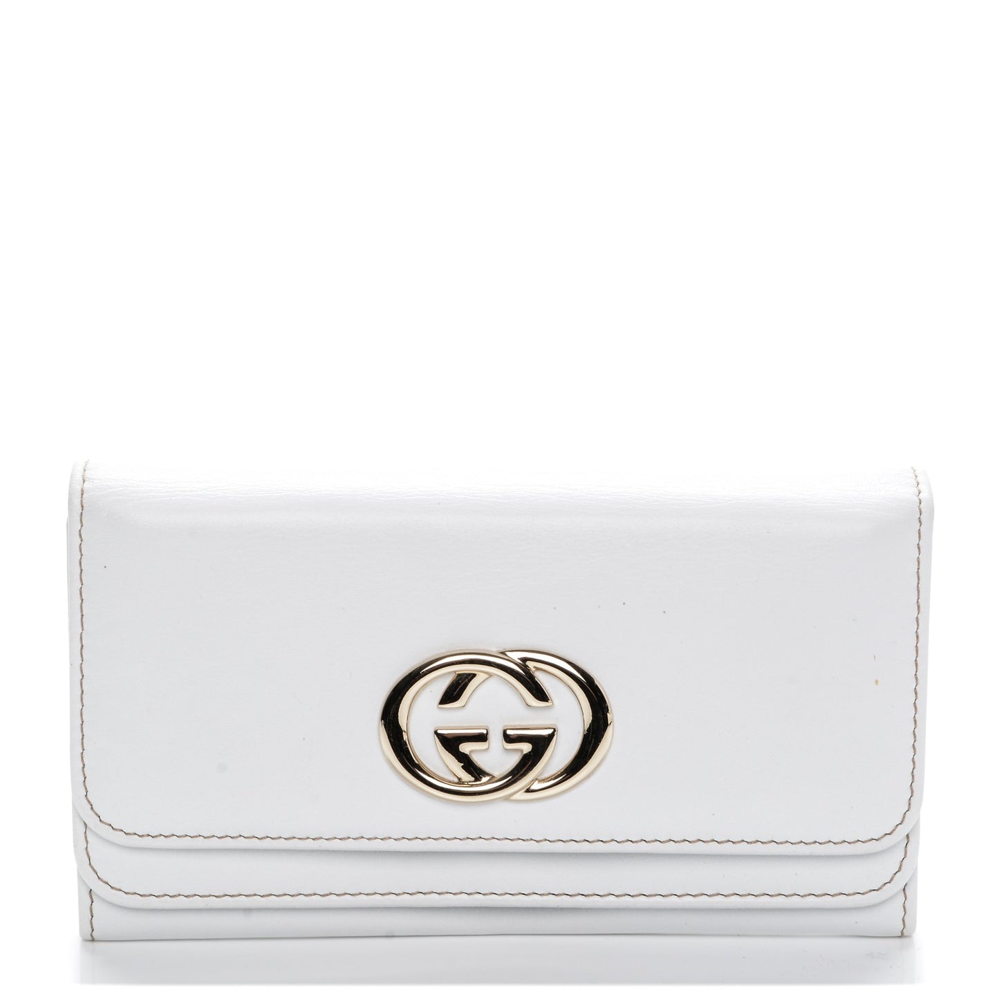 Calfskin Britt Continental Wallet White