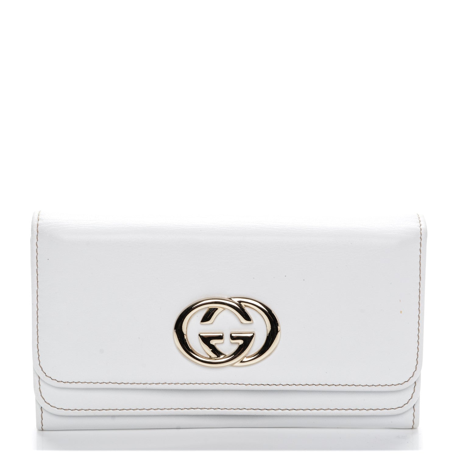 Gucci Calfskin Britt Continental Wallet White 1 of 7