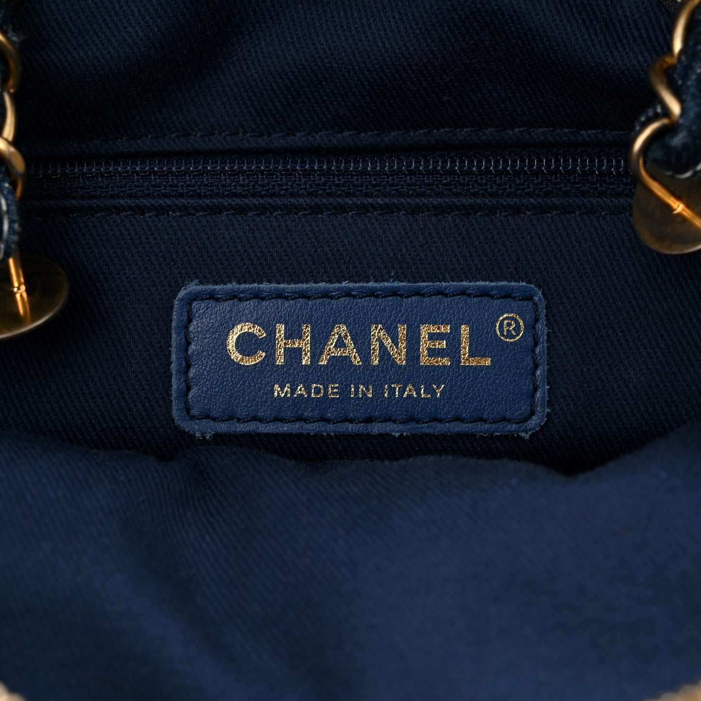Denim Quilted CC Denim Trip Bowling Bag Blue