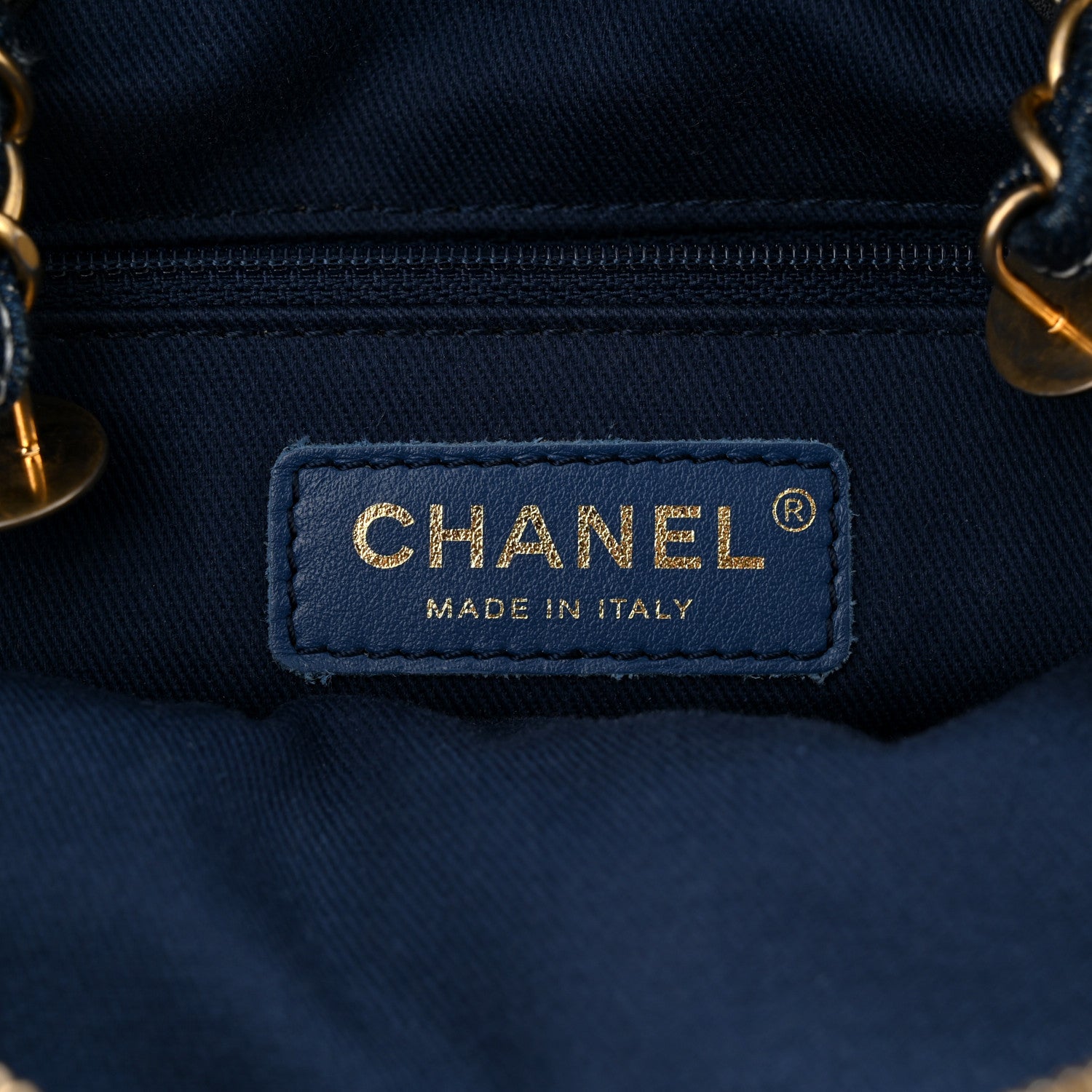 Chanel Denim Quilted CC Denim Trip Bowling Bag Blue 6 of 11