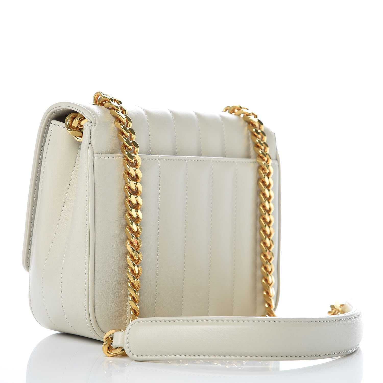 Saint Laurent SAINT LAUREN Lambskin Matelasse Small Vicky Chain Bag White 3 of 11